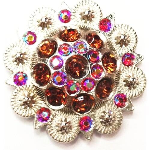 Carft Item Western Concho with Screw Metal Flower Rhinestone Concho for Belt