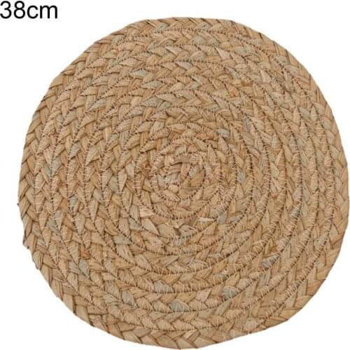 High Quality Table Coaster Insulation Anti Slip Straw Lightweight Natural Woven Round Table Coasters for Kitchen Table Placemats