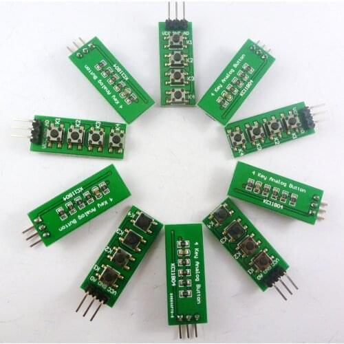 Kc11b04 10pcs With Uno Mega2560 Sample Code 3.3v 5v 4 Buttons 1 Analog Output Ad Keypad Arduino Keyboard Buttons