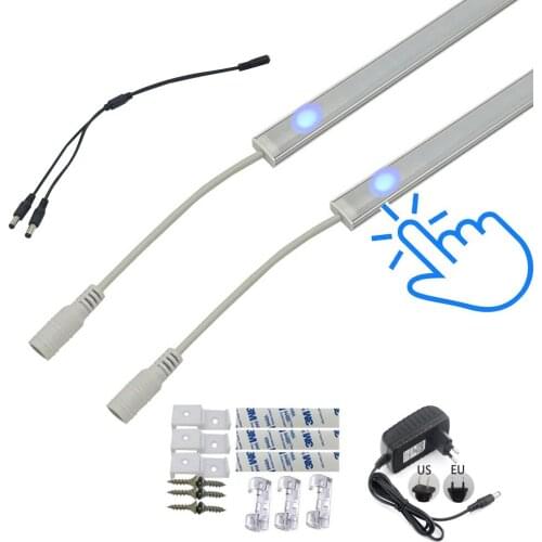 2pcs suit 5730 12V touch on/off Stair Wardrobe Closet kitchen Night lamp with 12v 2a adapter 12v 2a switching power supply