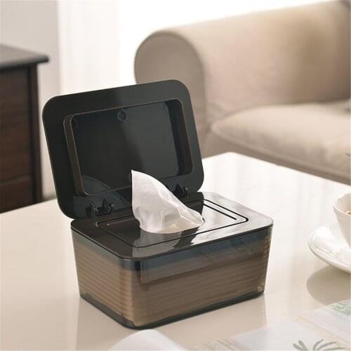 Wet Tissue Storage Box Desktop Seal Wipes Paper Storage Box Dispenser Holder Household Plastic Dust-proof With Lid Tissue Box