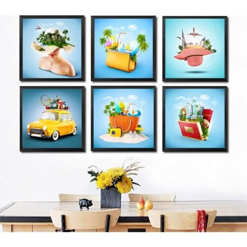 Summer Travel Wall Art Prints Travelling Creative Canvas Painting Nordic Scenery Poster Home Decor