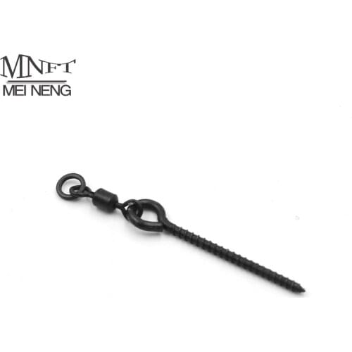 MNFT 12Pcs 35mm Carp Bait Screws American Swivel Fishing Lures Bait Screws for Fake Corn Pop Up Zig Foam Carp Fishing Accessorie