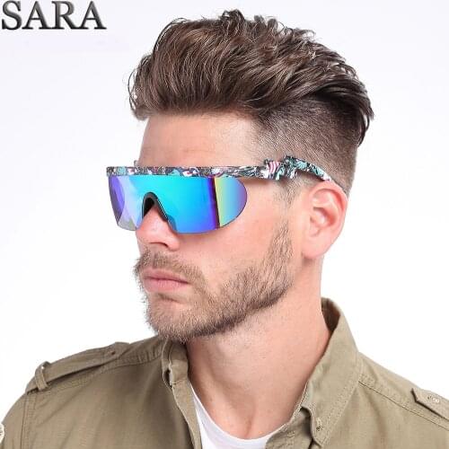 SARA Sunglasses Men Vintage Sport Goggles Italy Design Coating Mirror Sun glasses MensShades gafas de sol UV Protection SA3596