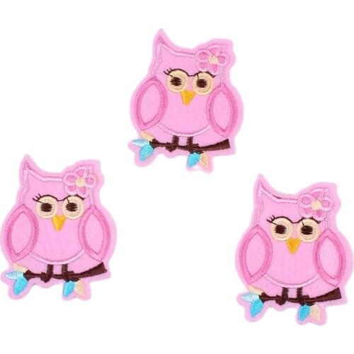 10pcs Cartoon Owl Patches Embroidered Iron On Garments Accessories DIY Handmade Patchwork Craft Sewing Appliques Coat Sticker