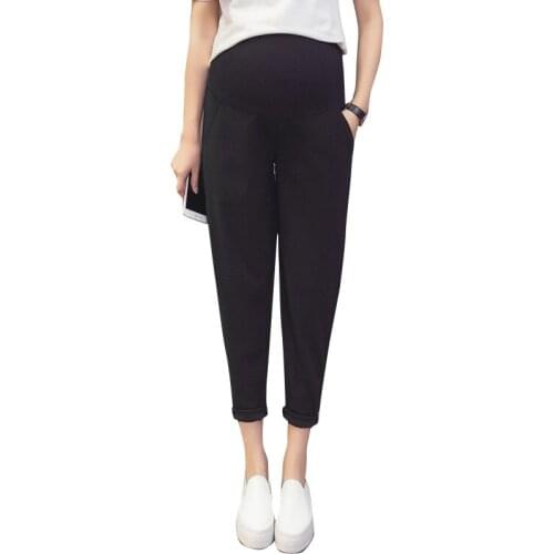 Pregnancy Casual Pants Fashion Maternity Turnip Pants 9/10 Length Belly Pants for Pregnant Women maternity bottoms