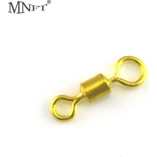 MNFT 200Pcs/Lot Gold Rolling Swivel fishing tackle Golden Big small Eye Connector Safety Lead Clips Fishing Tools