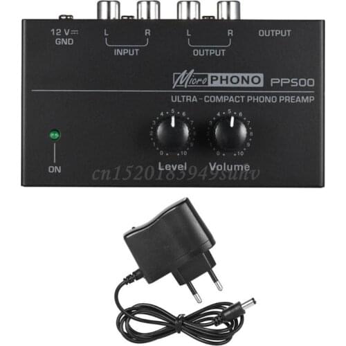 PP500 Phono Preamp Preamplifier with Level Volume Control for LP Vinyl Turntable