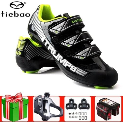 Tiebao Road Cycling Shoes Add Pedal Set Breathable Bike Men Racing Professional Athletic Bicycle Self-Locking Sneakers Bicicleta