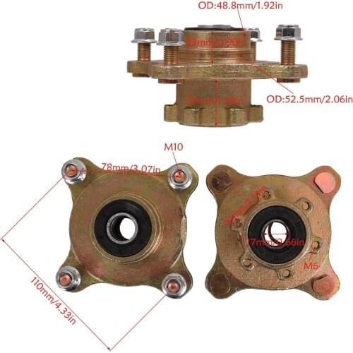1 pair 4 Stud Disc Brake Front Rim Wheel Axle Hub Quad Bike ATV Go Kart Drift Trike Mini Bike Taotao