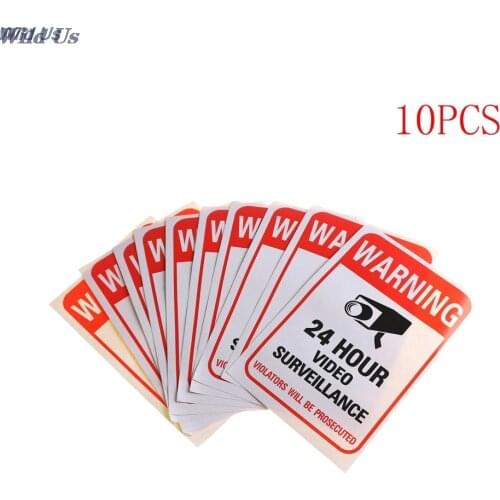 NEW 10pcs/lot Waterproof Sunscreen PVC Home CCTV Video Surveillance Security Camera Alarm Sticker Warning Decal Signs