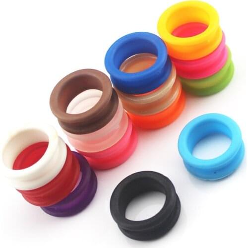 10pcs professional Matte Silica gel hair scissors ring cutting barber loop scissor Circle shears ring Hairdresser scissors rings