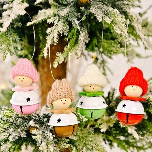 2021 Xmas Christmas Cute Bell Dolls Christmas Tree Decorations for Home Party Christmas Pendants Kids Gift Navidad New Year 2022