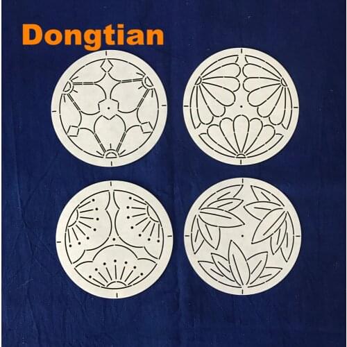 4pcs/set 4 Styles Round Sashiko Templates Sashiko Drawing Template Emboridery Soft Template Diameter 12cm