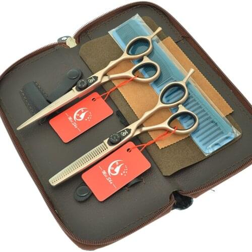 5.5" 6.0" Meisha Rose Gold Salon Hairdressing Hair Cutting Scissors Barbers Hair Thinning Shears Japan 440C Hair Tesouras A0083A