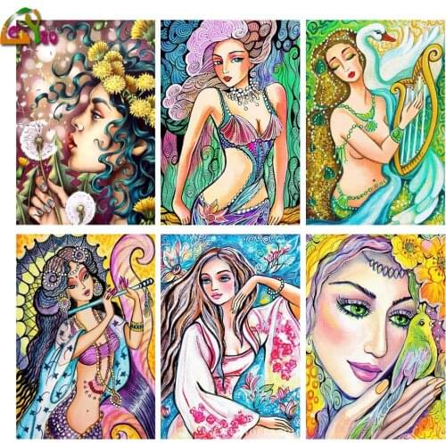 5D Diy Diamond Painting Cartoon Girl Portrait Full Square/Round Diamond Embroidery Mosaic Kit HD Quality Handmade Mermaid