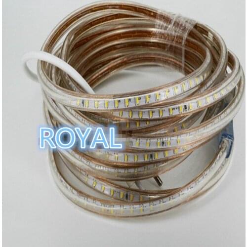 AC3014 led strip AC220V 120leds/M IP68 waterproof outdoor garden tape rope light white/warm white +EU Power plug kitchen light