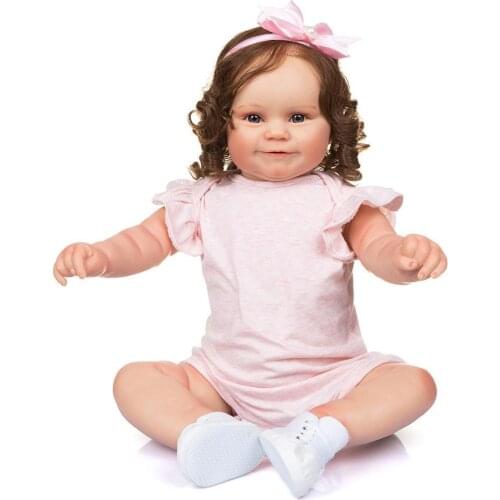 24 Inch Large Silicone Baby 60CM Cute Doll Soft Full Body Realistic Baby Toys Baby Toddler Dolls Gift Girls