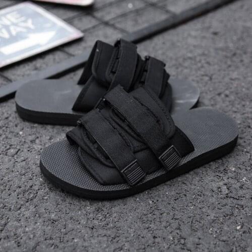 BomKinta Summer New Comfortable Slippers Men Unisex Beach Platform Sandals Hook Loop Breathable Slides Anti-slip Casual Slippers