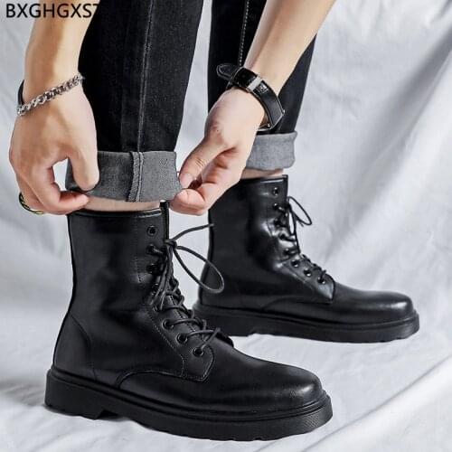 Platform Boots for Men Male Luxury Designer Shoes for Man 2021 Motorcycle Boots Man Winter Boots Men Leather Casual Shoes Men