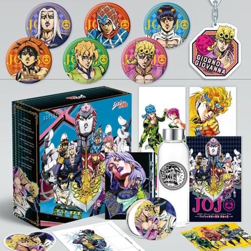 Anime JoJos Bizarre Adventure Toy Gift BOX badge Pin Postcard Props card water Cup Keychain Bookmark storage box gift