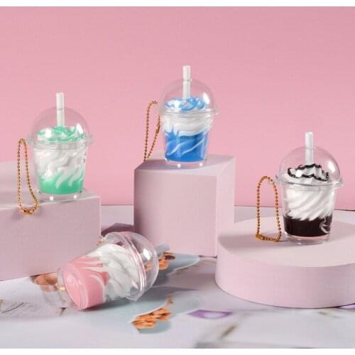 New Female/Male Fashion Key Ring Imitation Handmade Cake Ice Cream Key Chain Keychains Alloy Charm Gift