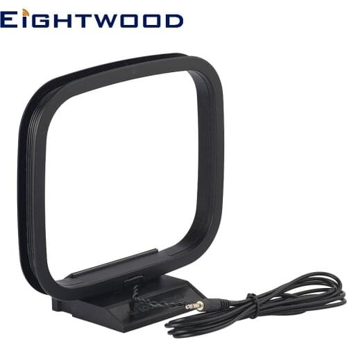 Eightwood Indoor AM Loop Antenna 75 Ohm 2.5mm Adapter AM/MW/LW Antenna Aerial for Radio Audio Amplifier Home Systems