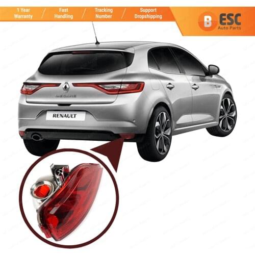 ESP990-2 Rear Bumper Tail Fog End Light Lamp Lens Reflector Right Side 265804720R for Renault Megane MK4 Hatchback ONLY