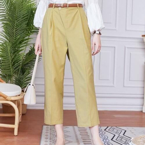 French Womenswear Commuter Spring/Summer 2021 New High-Waisted Nine-Quarter Suit Trousers Are Pure Cotton