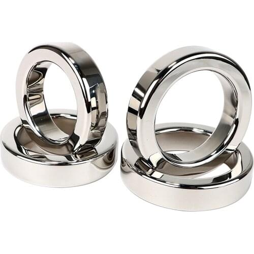 IKOKY Various Sizes Male Chastity Device Penis Ring Metal Cock Ring Delay Ejaculation Sex Toys for Men Male Stainless Steel
