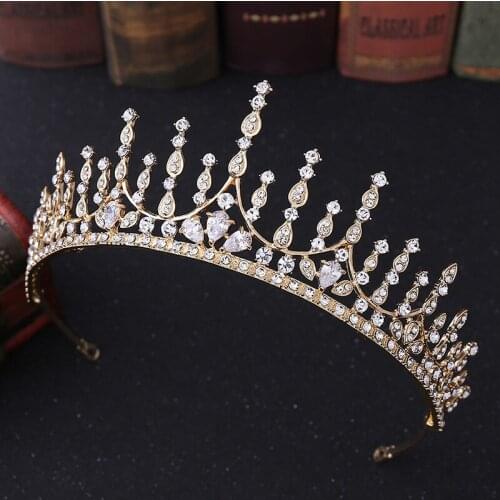 Zircon Crown Wedding Bridal Tiara Hair Accessories Rhinestone Headband Bride Hairband Headpiece Crystal Wedding Crowns Tiaras