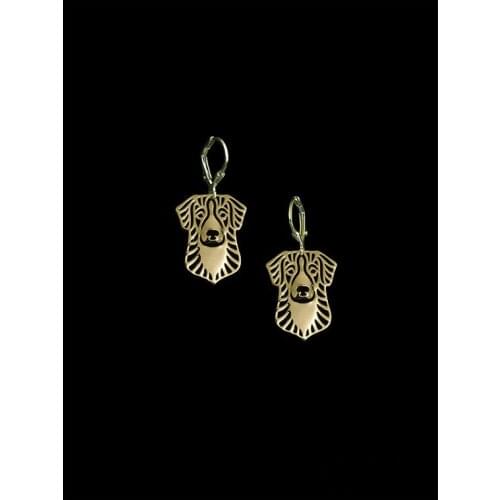 Trendy cute Nova Scotia Duck Tolling Retriever drop earrings gold silver women fashion jewelry