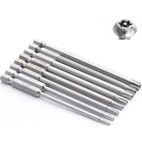 8pcs Steel Magnetic Torx Screwdriver Bit Set Security Electric Screwdrivers Home Tools T8~T40 100mm 150mm Long