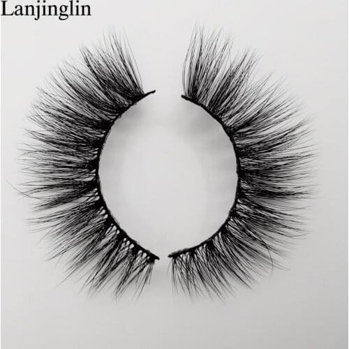 LANJINGLIN 7 pairs natural long false eyelashes faux cils 3d mink lashes cruelty free volume lash extension fake make up