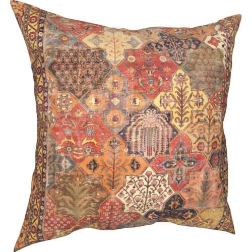17th Century Persian Khorassan Carpet Pillowcase Printed Fabric Cushion Cover Gift Pillow Case Cover Home Zipper 40*40cm
