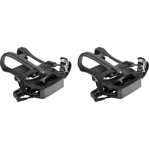 Hot AD-Spinning Bike Pedal Aluminum Alloy SPD Pedal with Toe Clips & Cleats Bicycle Accessories for Spin Bike Exercise Bikes