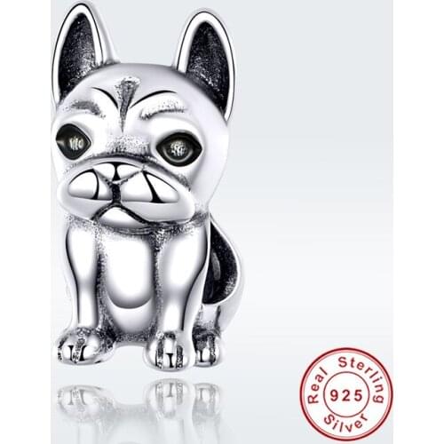 Fit Europe Bracelet Original 925 Sterling Silver Fighting Guard Dog Beads S925 DIY Cute Puppy Animal Charms for Jewelry Making