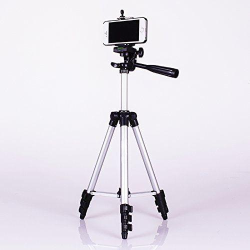 40 Inch Portable Aluminum Tripod Stand w/ Three-dimensional Head & phone holder