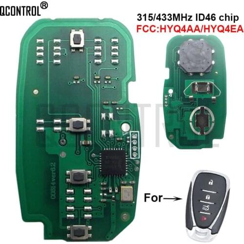 QCONTROL 4 BT Car Remote Key Electronic Circuit Board for Chevrolet Camaro Equinox Cruze Malibu Spark 315/433MHz HYQ4AA HYQ4EA