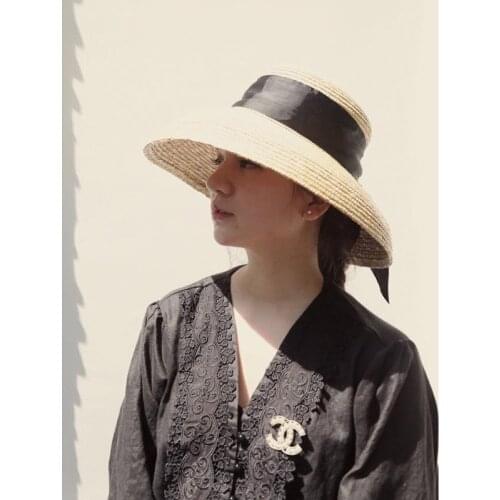 2019 Newest Women Straw Hat Bell Type Wide Brim Sun Hat Casual Natural Wheat Straw Hat Long Streamer Beach Hat Shade