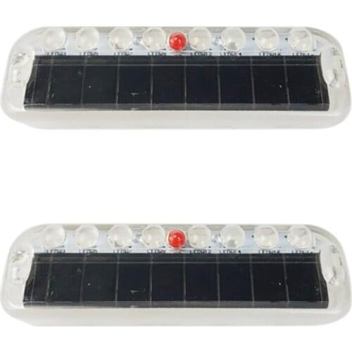 LED Solar Decorative Strobe Light, Night Vibrating Luminous Strobe Light, Built-in Battery for Pickup Car, 2 Packs