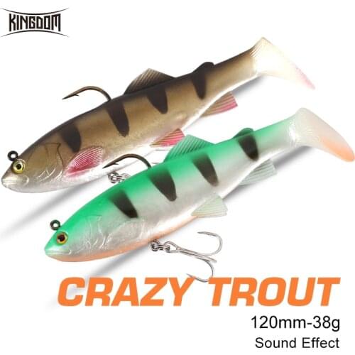 Kingdom Sinking Fishing Lures 120mm 38g Soft Swimbaits Plastics T-Tail Jigging Wobblers Artificial Silicone Baits Pesca Tackles