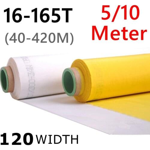 120CM Width 80-420M Screen Printing Mesh 32T-165T Yellow White Polyester Silk Screen Printing Mesh Fabric Tools