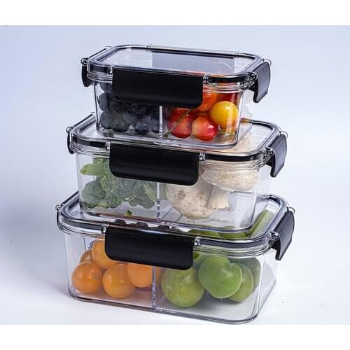 WBBOOMING PP+TRP Seal Box Kitchen Fridge Food Container Lunch Box Multi Capacity Save Space Fresh Vegetable Fruit Storage Boxes