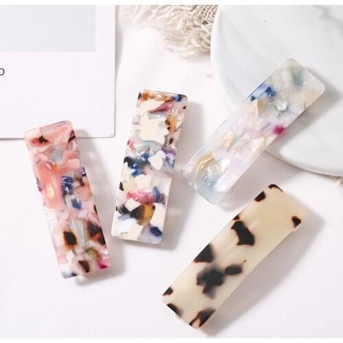 1 PCS Fashion Elegant Sweet Acetate Leopard Print Rectangle BB Hair Clip Hairpin Headwear Barrette Hair Accessories Dropshipping