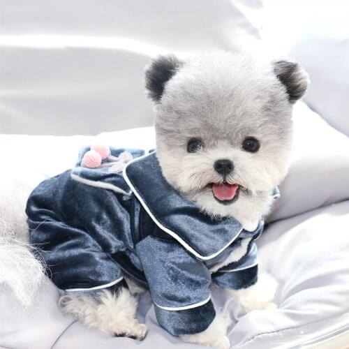 Pet Winter Clothes Dog Jumpsuit Pajamas Yorkie Costume Yorkshire Poodle Bichon Pomeranian Schnauzer Pet Outfit Dog Sleepwear