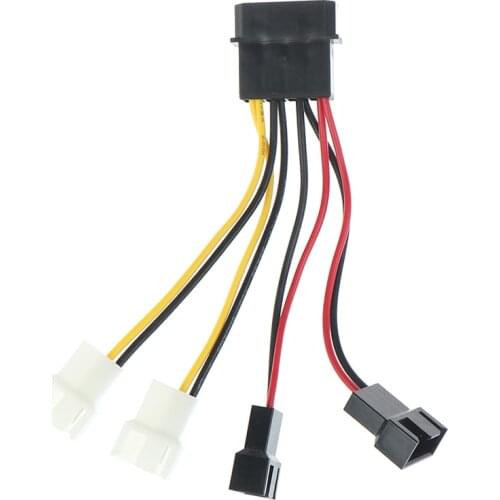 1Pcs 4Pin To 3Pin Fan Power Cable Adapter 12v*2 / 5v*2 For Cooling CPU PC Fan