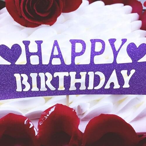 1pc Bright Birthday Cake Flag Wedding Dessert Table Decoration Baking Cup Cake Decoration Flag Birthday Supplies