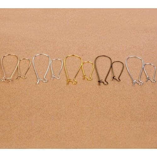 100pcs/Lot 11x24mm/16x38mm Silver /Bronze/Rhodium/Gold Plated Earring Hooks Kidney Earring Ear Wires Findings DIY Jewelry Making