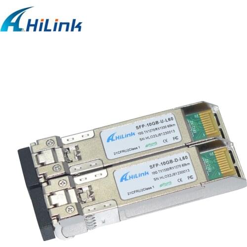 10GBASE-BX Single Fiber WDM 10G 1330nm/1270nm 60km DOM BiDi SFP+ LC